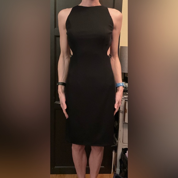 Jovani Black Sculpted Open Back Silver Beaded Cage Evening Dress Size 4 - Picture 7 of 12